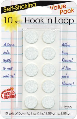 Hook 'n Loop Dots (White) 5/8 10 sets #3255