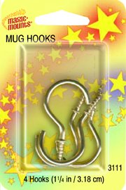 11_4 Brass Plated Mug Hooks