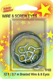#3163 12 ft. Braided Wire / Screw Eyes