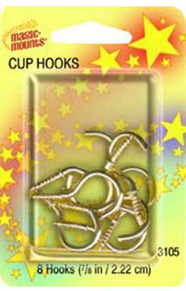 7_8 Brass Plated Cup Hooks