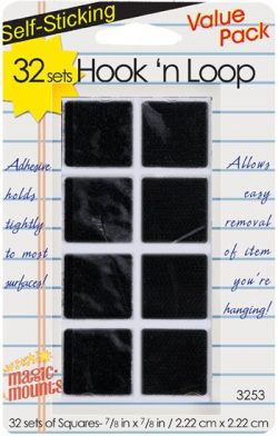 Hook 'n Loop Squares (Black) 32 sets #3253