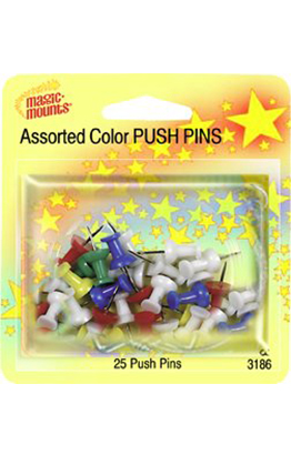 #3186 Push Pins / Asst. Colors -25 ct.