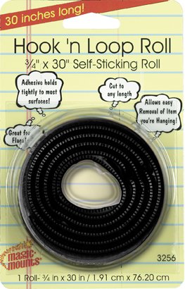 Hook 'n Loop Roll (Black) 3/4"x 30" #3256