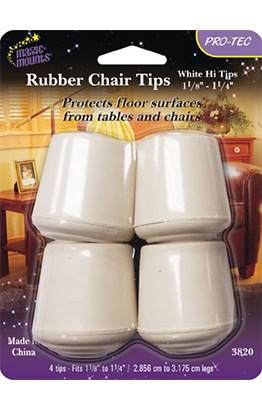 #3820 Rubber Chair Tips, WHITE 1" to 11/4"