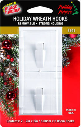 Removable Wreath Hooks (White) #3391W