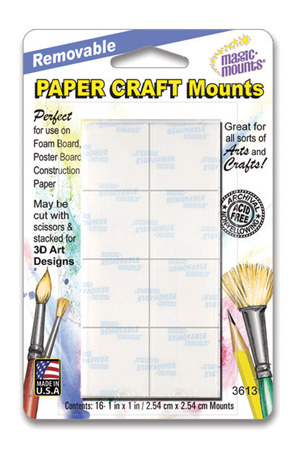 #3613 Paper Craft Mounts 16- 1 in x 1 in Mounts