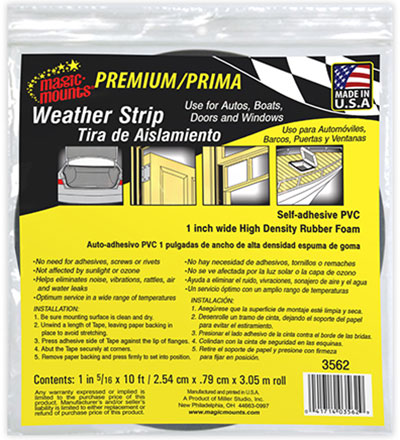 Premium Weather Strip 1" x 5/16" x 10 ft #3562