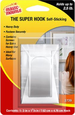 4-Pack Magic Mounts Hard Wall Hangers 3180 Medium Picture Hangers 4 Count White 