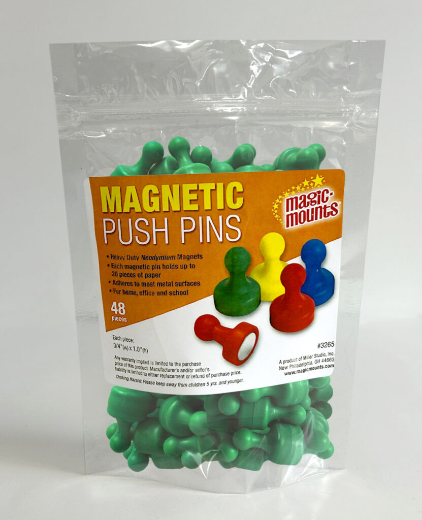Magnetic Push Pins Green 24 pcs #3264G